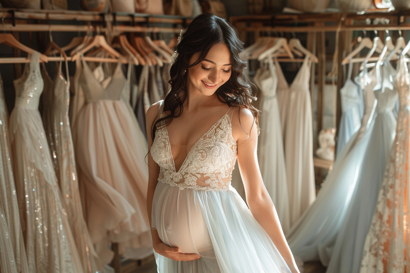 Consulter un styliste spécialisé en robes de mariée pour femmes enceintes